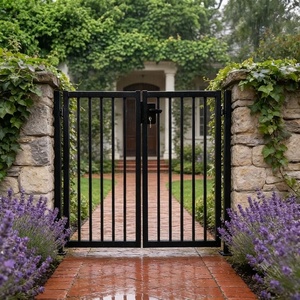 Puerta de Entrada de Hierro Forjado Resistente a la Oxidación de Fácil Instalación KHP, Puerta Doble Metálica Tradicional Abatible para Jardín - Product Image 2