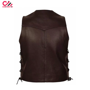 Chaleco de Cuero Genuino de Vaca para Hombre, Hecho a Medida, de Alta Calidad, para Invierno, Casual, Resistente al Viento, con Logotipo Bordado, Cuello en V - Product Image 6