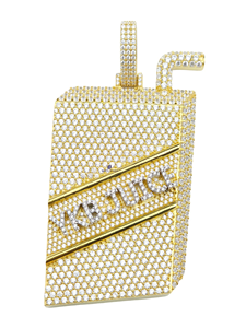 Colgante de Lujo con Incrustaciones de Moissanita Estilo Hip Hop Juice Box, Diamante VVS, Joyería Personalizada con Nombre - Product Image 3