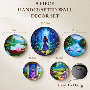 Ensemble de 5 plaques murales décoratives en métal pour la décoration de la maison, art mural suspendu coloré pour le salon, la chambre et le bureau - Product Image 3