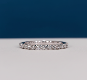0.20Ct Lab Grown Diamond Minimalist Stackable Women's Wedding Engagement <b>Ring</b> White Gold Rhodium Plated - Product Image 1
