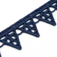 Bordure en dentelle guipure géométrique bleu marine de 10 mm de qualité supérieure, accessoires vestimentaires écologiques de luxe, chaussures, artisanat, décoration, emballage