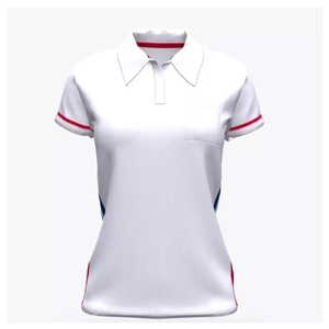 Camisetas polo para mujer de tejido elástico para movimiento activo, ajuste flexible, movimiento fácil. - Product Image 1