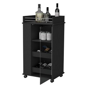 Portabottiglie portabottiglie con porta in vetro e carrelli da Bar funzionali - Product Image 6