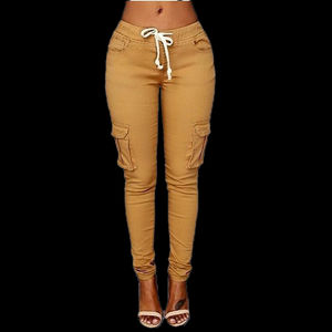 กางเกงเอี๊ยมขายส่งสำหรับผู้หญิงไซส์ใหญ่ กางเกงคาร์โก้ มีกระเป๋าข้าง เอวยางยืดระดับกลาง สวมใส่สบาย ระบายอากาศได้ดี แห้งเร็ว เหมาะสำหรับฤดูร้อน เป็นมิตรต่อสิ่งแวดล้อม - Product Image 3