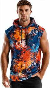 Hoodie de football sans manches pour homme, en polyester/coton molletonné, coupe oversize, imperméable et coupe-vent, idéal pour les ligues sportives. - Product Image 4