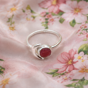 Natural Pink Ruby 925 Sterling Silver <b>Ring</b> Handmade Moon Design Gemstone <b>Ring</b> <b>Adjustable</b> Boho Jewelry Gift for Women Unisex Her - Product Image 4