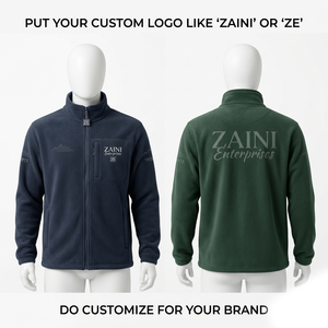 240g Premium Polar Fleece Full Zip <b>Jacket</b> Navy Blue Embossed Print OEM Private Label Waterproof Breathable <b>Men's</b> Running - Product Image 1
