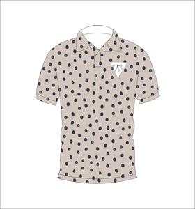 Polo personnalisé pour homme beige et noir à pois – T-shirt de golf à manches courtes avec imprimé à pois minimaliste, respirant, décontracté, pour l'été - Product Image 4