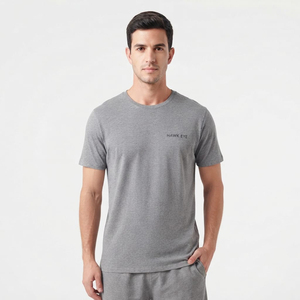 T-shirts personnalisés 100% coton, surdimensionnés, respirants et confortables, t-shirts unis élégants, t-shirt gris pour homme - Product Image 6
