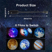 Lampe d'ambiance USB avec projection de la Lune et de la Terre sur le plafond
