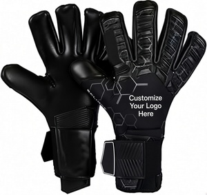 Gants de gardien de but de football professionnels en cuir, antidérapants, respirants, protection des doigts, entraînement, match, logos personnalisés, fermeture à boucle - Product Image 1