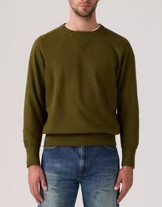 เสื้อสเวตเชิ้ตผู้ชายทรงหลวมสำหรับฤดูหนาว ผลิตโดย OEM ผ้าฟลีซหนา 380 GSM คอกลม ลายเรียบ  แฟชั่นลำลอง - Product Image 2