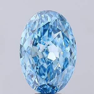 Pierre de diamant synthétique certifiée, qualité supérieure, diamant ovale cultivé en laboratoire, bleu vif fantaisie, VS2, taille excellente - Product Image 5