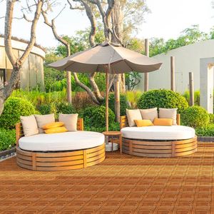27 Pezzi Piastrelle in Legno a Incastro 30x30 cm, Impermeabili e Ignifughe, per Pavimenti Interni ed Esterni, per Patio - Product Image 6