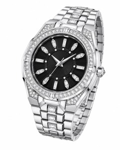 Luxury Women's Analog Quartz <b>Watch</b> With <b>Diamond</b> Accents Round Stainless Steel Case And Band - Product Image 3