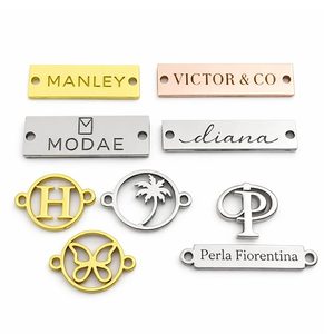 Étiquettes personnalisées en métal gravé avec logo pour vêtements et sacs - Product Image 6