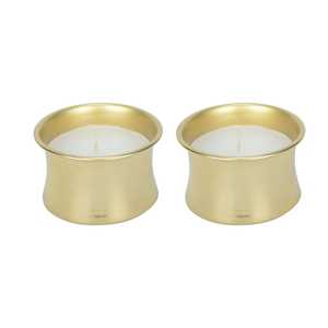 Juego de 2 Portavelas de Hierro Forjado Ember, Duraderos y Ecológicos, Acabado Martillado en Cobre Dorado, Estilo Cuenco Decorativo para el Hogar - Product Image 1
