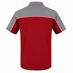 เสื้อเชิ้ตแขนสั้นผู้ชายลำลอง คอปกป๊อปลินบล็อกสี ใส่ได้ในฤดูร้อน - Product Image 3