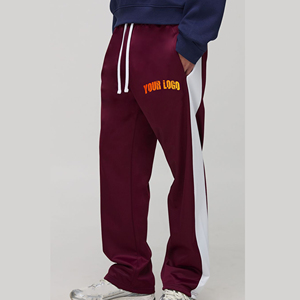 Pantalon de survêtement ample et décontracté pour homme en polyester/coton, coupe large, brodé, effet délavé, personnalisable, vente en gros - Product Image 6