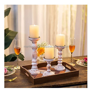 Portavelas de madera de primera calidad para un ambiente lujoso en su hogar con un diseño elegante - Product Image 1