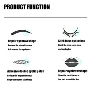 Pinzas para cejas curvadas de acero inoxidable, profesionales, coloridas, con punta inclinada, ligeras, duraderas, 9,5 cm, 1 unidad - Product Image 2