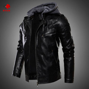Veste en cuir sur mesure Ryan Pro Gear pour hommes avec logo personnalisé, design ODM, col à capuche - Product Image 1