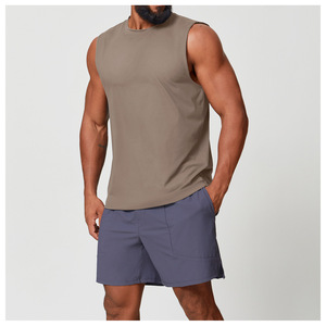 <b>Men's</b> Fitness <b>Vest</b> <b>Stringers</b> Gym Wear Tank Top Singlet Elastic Breathable and Quick-Drying 100% Cotton Sleeveless - Product Image 3