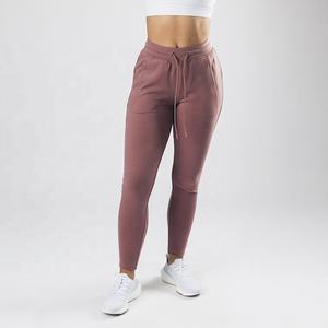 Pantalon de jogging taille haute pour femme avec poches, logo personnalisé, en tissu éponge anti-boulochage, respirant, avec cordon de serrage, idéal pour le yoga - Product Image 5