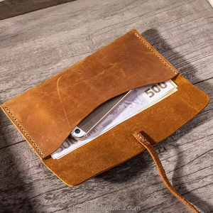 Portefeuille en cuir véritable Crazy Horse de qualité supérieure, couleur unie, vente en ligne - Product Image 5