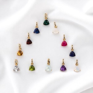 Pendentif en topaze blanche taille trillon, pierre de naissance |   Breloque en pierre précieuse sertie à griffes pour la fabrication de bijoux - Product Image 2