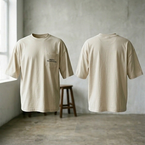 Nueva Llegada, Camiseta Blanca Personalizada de Manga Corta para Hombre, 100% Algodón, Tejido de Punto, Secado Rápido y Transpirable, con Bolsillo para Impresión - Product Image 3