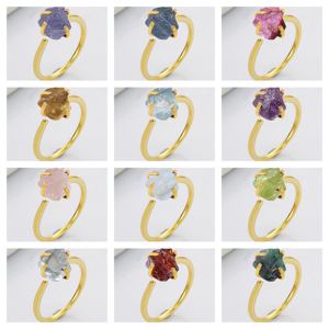 Anillo Ajustable Hecho a Mano con Aguamarina Natural de 8-10MM, Joyería de Piedra de Nacimiento, Venta al Por Mayor - Product Image 2