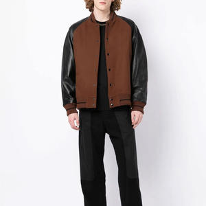 แจ็คเก็ตเบสบอลแบบวาร์ซิตี้ผ้าซาตินโพลีเอสเตอร์ 100% รุ่นใหม่ปี 2025 แจ็คเก็ตบอมเบอร์แบบ Letterman สั่งทำได้ สำหรับผู้ชายไซส์ใหญ่ - Product Image 3