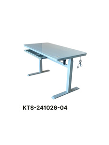 Lumetal KTS-241026-04 Adjustable Metal <b>Computer</b> <b>Desk</b> with Drawer Glass Surface Modern Office Furniture - Product Image 1