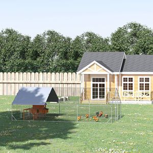 Pollaio da Esterno con Porta Chiudibile a Chiave 10 X 20 X 6.5, Gabbia per Polli con Copertura Inclusa - Product Image 1