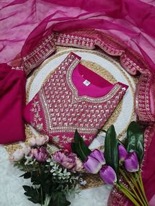 Trajes de Salwar Kameez de Diseño Tradicional y Moderno para Mujer, para Bodas, Festivales, Fiestas, Recepciones, Kurta Plazzo, Conjuntos de 3 Piezas - Product Image 5