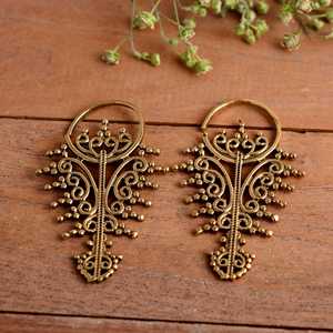 Handmade <b>Silver</b> Tribal <b>Hoop</b> Dangle <b>Earrings</b> Vintage Boho Filigree Ethnic Statement Wedding <b>Earrings</b> for Women Wholesale Jewelry - Product Image 1