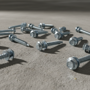 Hex Washer Head Drive Self Drilling TEK Point <b>Screws</b> Class 4.8/6.8 Coarse Thread Zinc/Galvanized Plated Carbon Steel Inch - Product Image 1