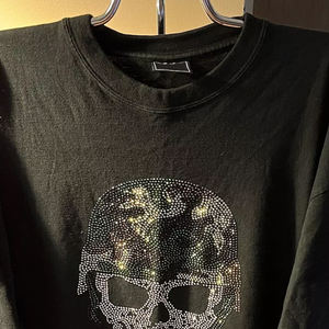 เสื้อยืดผู้ชายประดับเพชร คริสตัลวิบวับ ผ้าฝ้าย สไตล์สตรีทแวร์ลำลอง รับผลิตตามสั่ง ขายส่งจำนวนมาก - Product Image 4