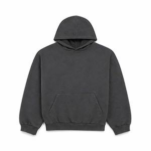 เสื้อฮู้ดดี้ผู้ชายทรงโอเวอร์ไซส์สีดำลายกราฟิก 3 มิติ Hell Gate สไตล์สตรีทแวร์ ผลิตแบบ OEM ODM รับผลิตตามสั่งพร้อมโลโก้ - Product Image 2