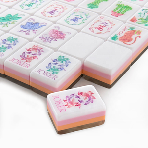 Oh My Mahjong – Jeu de tuiles de Mahjong américain de luxe rose perle, 160 tuiles légères, 4 couches en acrylique, 1 jeu de tuiles de Mahjong américain - Product Image 2