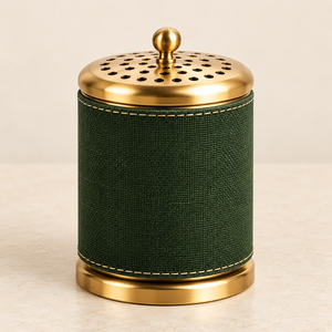 Brûleur à Bakhoor élégant en tissu vert, conçu pour la fragrance d'intérieur, l'encens arabe, le Bakhoor Oud et les parfums traditionnels. - Product Image 1