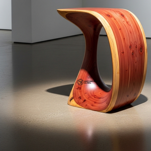 Abstract Curved Wood End Table – Premium Solid Wood Accent Furniture - Product Image 4