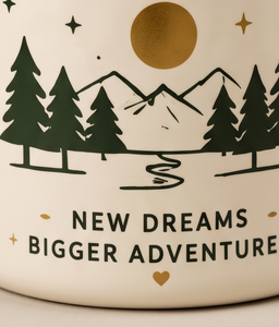 Special New Year Greeting Iron Enamelware Cup Mountain Nature Art Design <b>Light</b> Metal Drinkware Supply Distribution Hub - Product Image 5