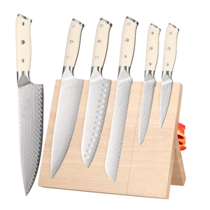 Juego de Cuchillos de Chef de Acero de Damasco de Primera Calidad, Estilo Japonés, con Mango Híbrido de Madera y Resina, en Venta - Product Image 1
