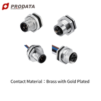 Conector Macho M12 de 4 Pines con Código T a Prueba de Agua para Dispositivos de Comunicación