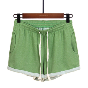 Shorts Deportivos para Mujer con Dobladillo sin Rematar, Cintura con Cordón Ajustable y Bolsillos, Corte Casual, Talle Medio, Estilo Regular, Color Sólido, Tela Transpirable - Product Image 4