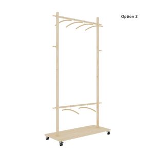 Perchero Moderno de Madera Maciza con 6 Perchas de Madera, Diseño Ahorrador de Espacio y Ajustable, Fácil Movilidad, para el Hogar o la Oficina - Product Image 5