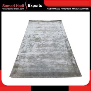 Tapis moderne en laine tufté à la main, design artisanal brodé noir personnalisé, tapis de prière à poils longs de haute qualité, ensembles de tapis d'usine - Product Image 5